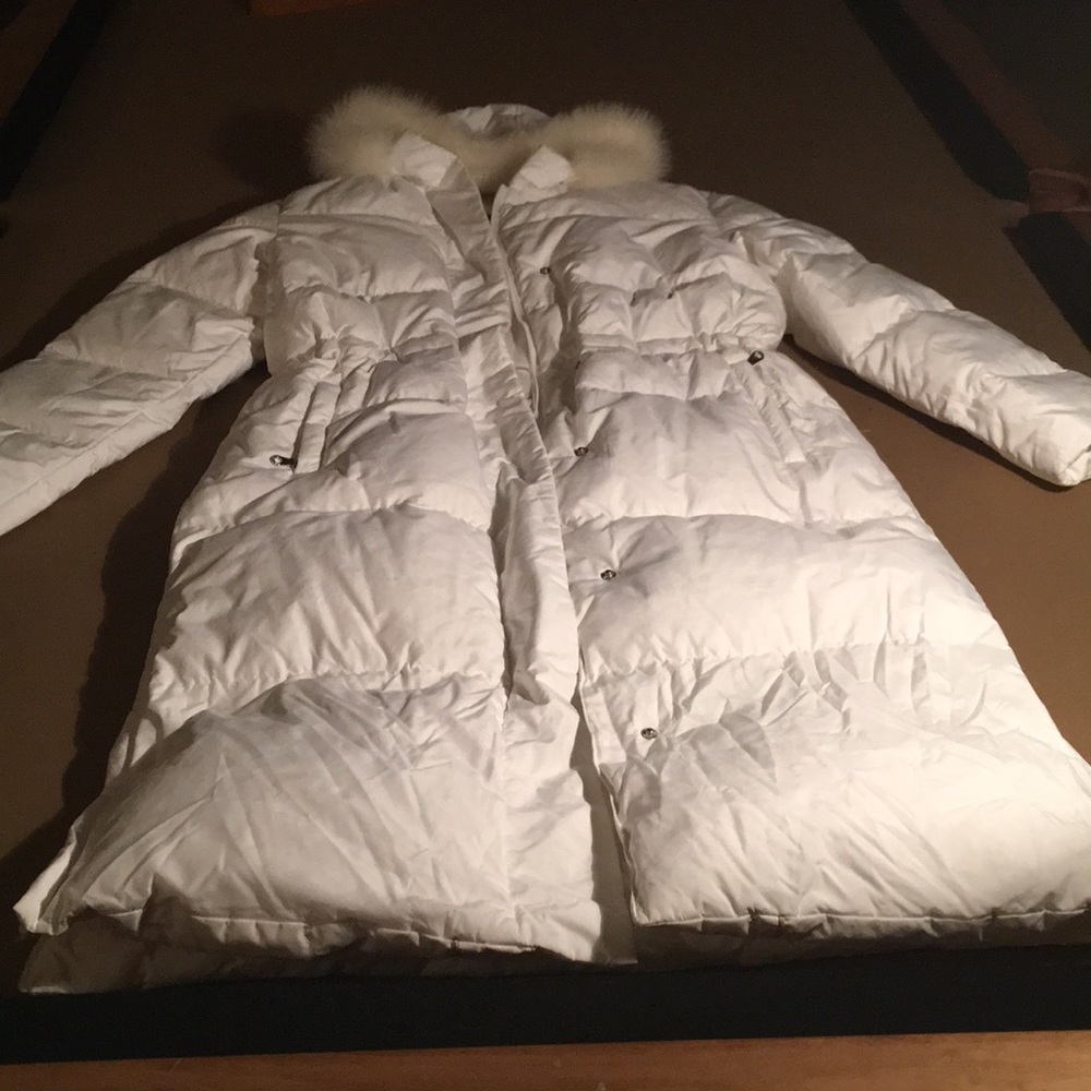 Womens DKNY Winter White Down Coat